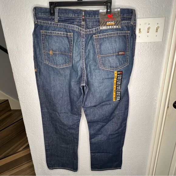New! Ariat Work Flame Resistant CAT 2 Relaxed Basic Boot Cut Blue Jean Sz 42X30 - Picture 4 of 11